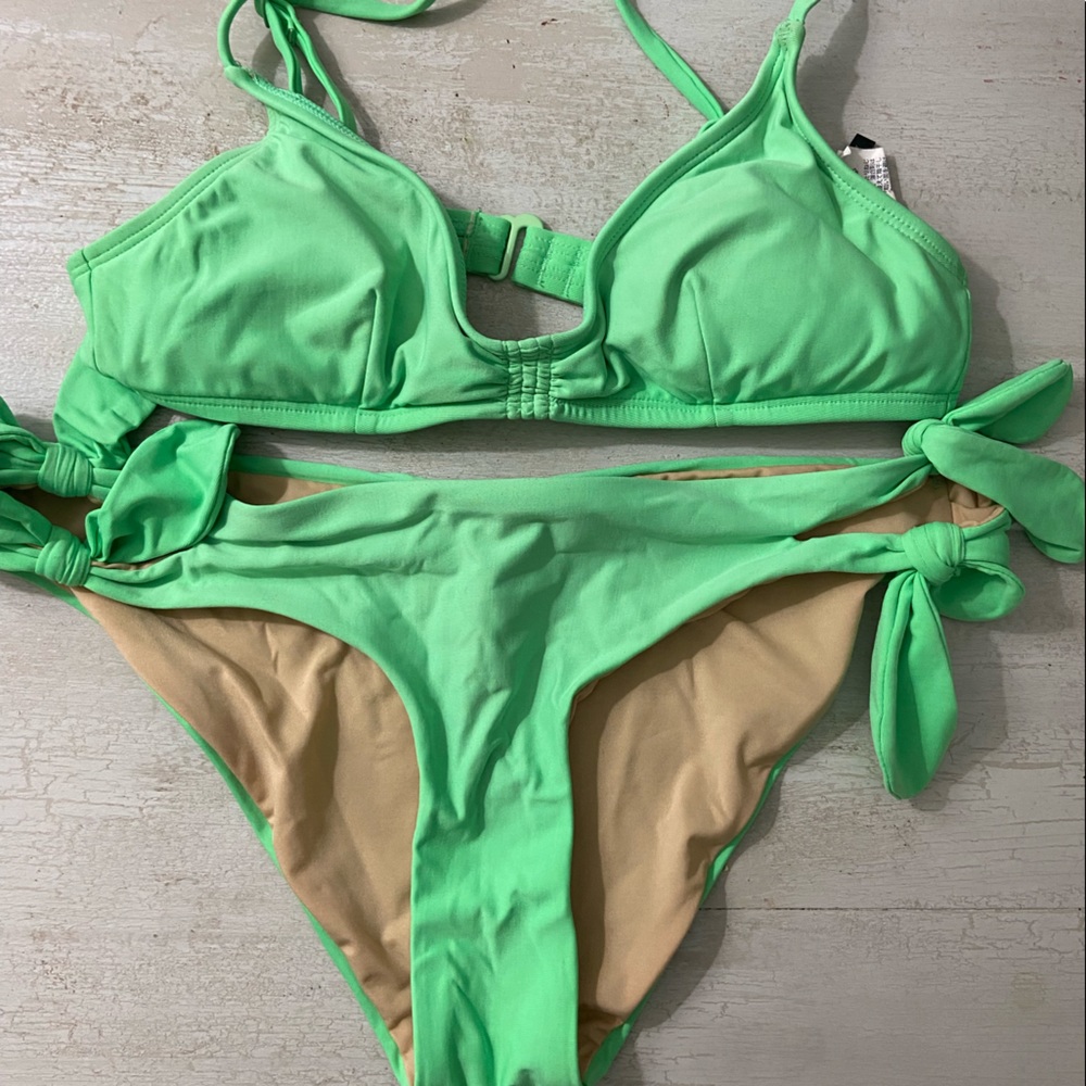 J Crew Electric Green Bikini